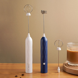 Mousseur à lait électrique portatif <span class=keywords><strong>en</strong></span> plastique avec 2 fouets <span class=keywords><strong>en</strong></span> acier inoxydable, recharge USB, mélangeur à café, mousseur à matcha, mixeur - Product Image 1