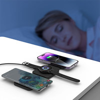 Station de charge sans fil pliable 3 en 1, chargeur sans fil rapide pour Samsung, pour Airpods, pour IWatch