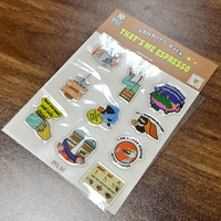 Feuille d'autocollants en époxy imperméable personnalisée en cristal 3D avec estampage doré, cadeaux promotionnels, téléphone, ordinateur portable, tasse, journal, agenda