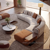 Sofá italiano de lujo para sala de estar, sofá circular de terciopelo para vestíbulo de villa, moderno sofá en forma de C, nuevo juego de sofás de 5-8 plazas