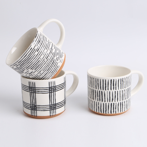 Ensemble de tasses en céramique de haute qualité, design géométrique simple, empilables, pour cadeaux d'affaires - Product Image 4