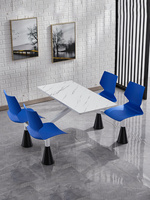 Chaise de table de salle à manger en acier inoxydable pour élèves, combinaison de 4 personnes et 6 employés, chaise de table de restauration rapide