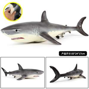 Yxs animales marinos simulados criaturas del fondo marino modelo de tiburón blanco de algodón de goma suave grande juguete para niños <span class=keywords><strong>Megalodon</strong></span> - Product Image 4