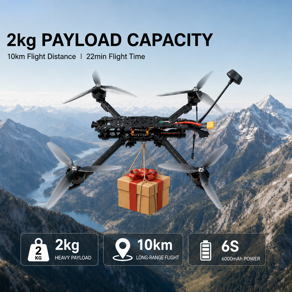 Factory 7-Inch Carbon Fiber Frame Mark4 Strong & Lightweight FPV Racing ...