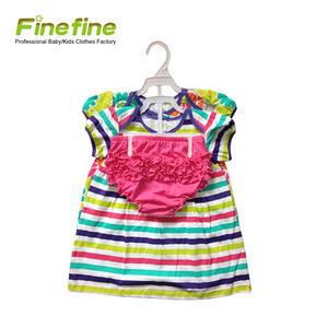 Abbigliamento all'ingrosso per bambine nuove nate in cotone 100% estivo Premium abbigliamento <span class=keywords><strong>1</strong></span> <span class=keywords><strong>anno</strong></span> abiti da bambina - Product Image 3