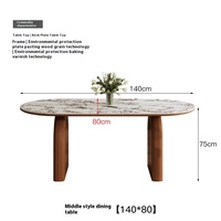 Table à manger de style crème vintage français petit appartement maison Internet-célèbre ensemble de chaises en forme de roche ancienne