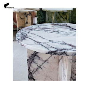 Tostone grecia naturale <span class=keywords><strong>lilla</strong></span> bianco puro marmo bianco tavolino moderno Hotel soggiorno arredamento interno pietra soggiorno <span class=keywords><strong>mobili</strong></span> - Product Image 3