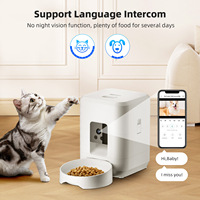 Comedero Inteligente para Mascotas con Alimentación Automática por USB/Adaptador, Temporizador y Control de Cantidad, con Video Remoto por WiFi para Perros y Gatos