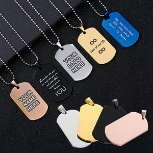 Fabricante de artesanías de metal, etiquetas de perro dobles personalizadas, silenciador, gomas redondas de silicona, etiquetas de identificación, juego de silenciador completo con cadenas de bolas - Product Image 4