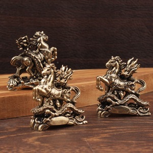 Sculpture en laiton Longma, figurine faite à la main, décoration de table, style chinois, forme animale, cadeau de déménagement - Product Image 2