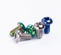Sekrup Titanium Torx Pan Head Metrik Inci Kelas TC2/TC4 Warna Anodized ISO14583 Kustom OEM Sepeda Motor Dirgantara