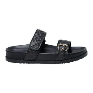 Brand Fashion Women's Comfortable Casual Slipper Double Belt Buckle <b>Sandals</b> Metal Clasp Grain Walking Platform Shoes Lace-Up - Product Image 5