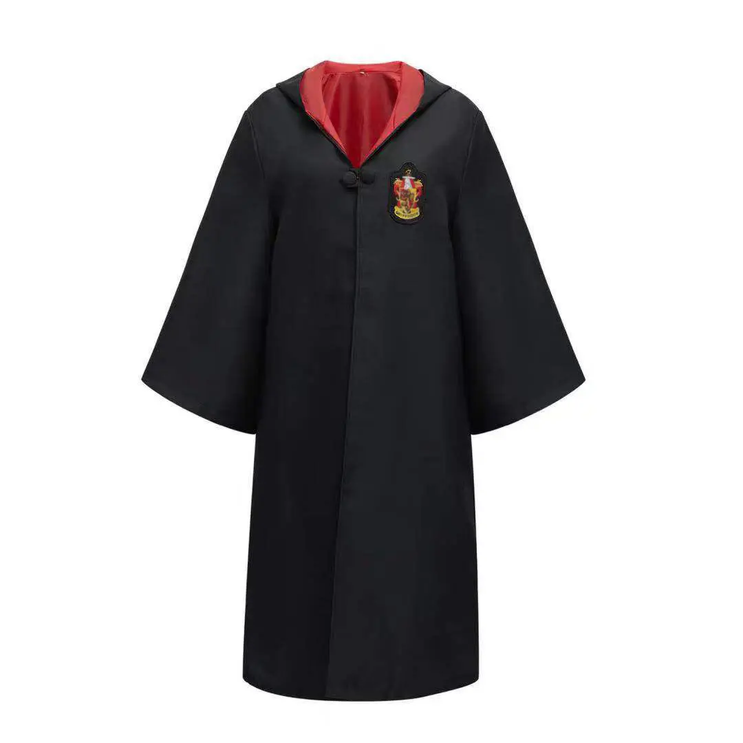 Kostum Cosplay Jubah Penyihir Banyak Gaya Seragam Kuliah Slytherin Jubah Bertudung Potter dengan Dasi Jubah Harry dengan Kacamata Topi