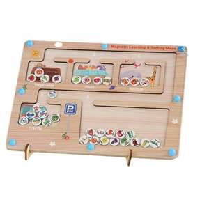 Tableau éducatif en bois Montessori pour bébé, jeu de tri des fruits et légumes pour enfants - Product Image 5