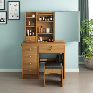 Nội THẤT PHÒNG NGỦ hiện đại Thiết lập zn105 bàn trang điểm với thắp sáng gương đệm phân Vanity lưu trữ ngăn kéo Vanity tủ - Product Image 6