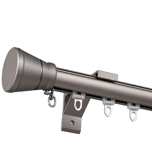 Tringles murales sur mesure, rails et supports pour rideaux, draperies et séparateurs de pièce, couleur gris doré - Product Image 1