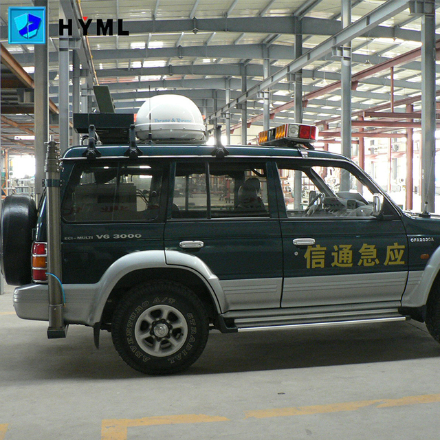 Small Vehicle Emergency Communication Telescopic Mast Aluminum Alloy Automatic Control Customizable Within 10m for Radar Antenna