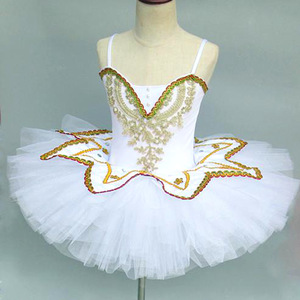 Traje de baile Cygnet de actuación de princesa para niños, vestido de tutú Halter para niña, práctica - Product Image 2