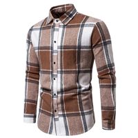 Chemise décontractée à manches longues pour homme, motif écossais épais, col à revers, coupe ample, haute qualité, collection automne-hiver 2026