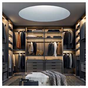 Armoire de chambre à coucher Pax, moderne, de luxe, de haute qualité, en bois sur mesure, organisateur détaillé, portes en verre trempé - Product Image 3