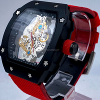 SPARKTIME Ultra Thin Tonneau Case Correa de nailon Movimiento hueco transparente Reloj de moda deportivo de cuarzo de aleación para hombre