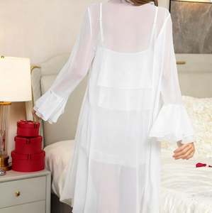 Nouvelle lingerie sexy B193 pour rendez-vous intime, robe en dentelle séduisante à bretelles, chemise de nuit transparente, robe de mariée avec bordure en dentelle pour femmes - Product Image 4