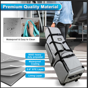 Hot Sale Blank Canvas Oxford Zipper 900 D Golf Outdoor Travel <b>Cart</b> Stand Bags Protector Wheel Big Capacity Customizable Color - Product Image 4