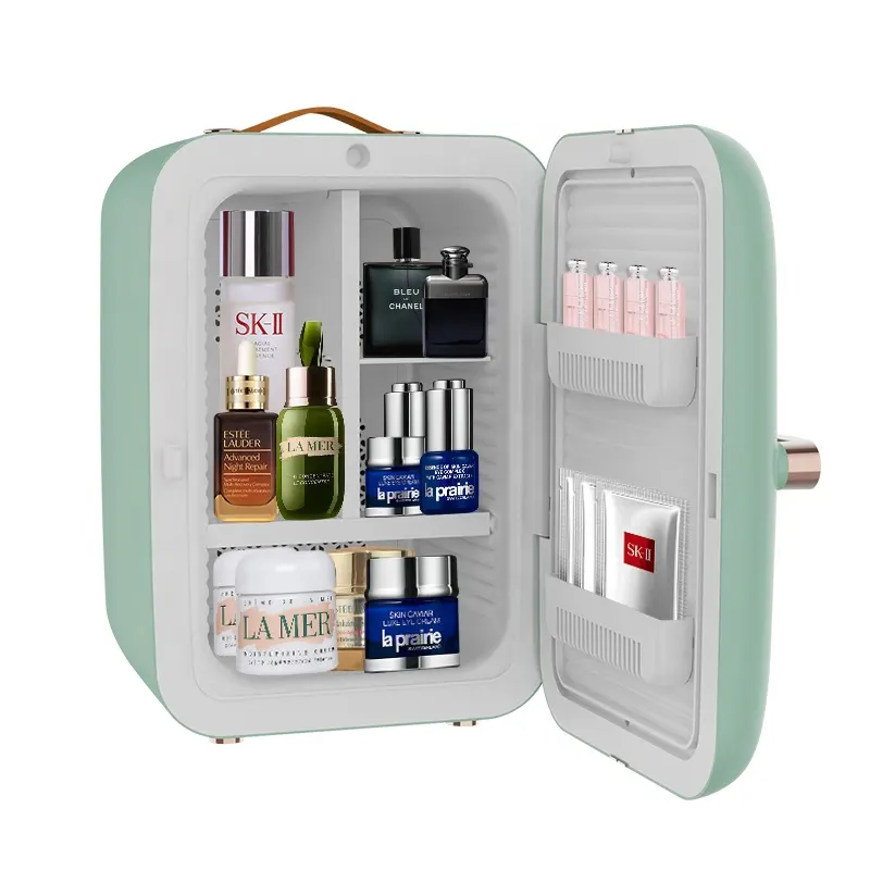 Nevera pequeña portátil con pantalla personalizada, Mini Barra de maquillaje para el cuidado de la piel, 12V, refrigerador de belleza, 7 litros