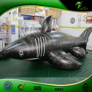 Flotador inflable de piscina de agua con dibujos de tiburón negro, juguete de pez inflable, modelado de Animal de mar - Product Image 5