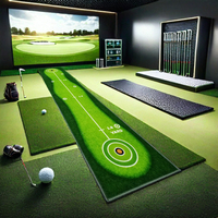 Tapis de golf portable avec logo personnalisé, surface en nylon durable, tapis d'entraînement à poils longs de 3,5 mm pour garage et jardin