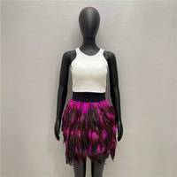 Jupe en plumes douces faite à la main avec ceinture élastique pour cosplay, mariage, fête, décoration - Costume de danseuse de scène professionnelle