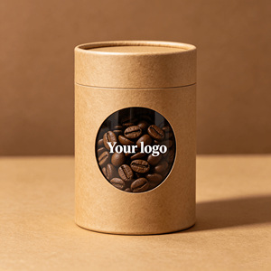 Tube en papier kraft écologique avec emballage pour café en grains, thé, matcha, conteneur cylindrique en carton biodégradable, OEM personnalisé - Product Image 2