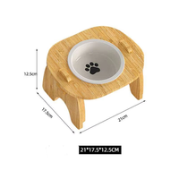 Accessoires pour animaux en acier inoxydable Céramique 15 degrés de protection cervicale Support de bol de nourriture pour chat et chien Mangeoire pour chien