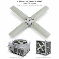 Grande pale de ventilateur axial pour tour de refroidissement, 4 pales, en fibre de verre PAG, angle réglable, échangeur de chaleur, faible bruit