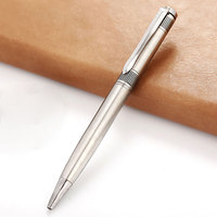 Bolígrafo giratorio de metal de negocios de lujo de alta calidad con logotipo personalizado, 0,7mm de ancho de escritura, regalo promocional