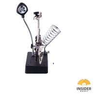Loupe de soudage avec prise EU, 5 LED, clip auxiliaire, loupe 3 en 1, support de fer à souder, station de soudage, loupe