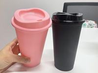 Gobelet isotherme personnalisé 16 oz à changement de couleur, tasse de voyage réutilisable en plastique pour café chaud ou froid avec logo