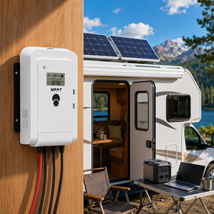 Chargeur de <span class=keywords><strong>batterie</strong></span> solaire intelligent 50A, régulateur solaire pour <span class=keywords><strong>camping</strong></span>-<span class=keywords><strong>car</strong></span> avec entrée PV 100V et ignifuge V-0 - Product Image 1