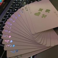 Cartes à jouer en plastique de luxe Texas Hold'em en gros, couleurs bleu et rouge, logo personnalisé, matériau papier de haute qualité