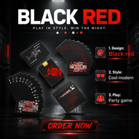 Grande demande Logo personnalisé Poker-Ensemble de cartes à jouer en plastique noir imprimé de gros