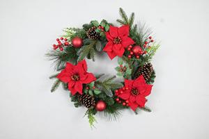 Guirlande de Noël artificielle de haute qualité, personnalisée, à suspendre à la porte, 24 pouces, décoration de la maison, guirlande ronde, cadeau - Product Image 3