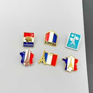 Nouvelle Arrivée Broche Drapeau <span class=keywords><strong>Français</strong></span> Personnalisée Tour Eiffel de Paris Épinglette en Émail pour Vêtements et Sacs Décoration Souvenir Touristique Cadeau - Product Image 4