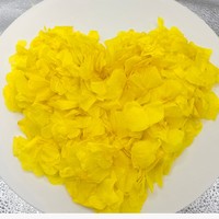 Confettis de pétales d'hortensia jaunes biodégradables, pétales de fleurs séchées, décoration pour allée de mariage, événements et fêtes