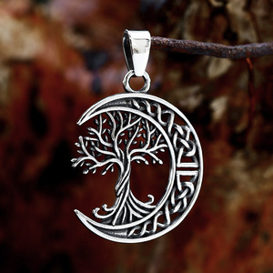 Collar con Colgante de Árbol Lunar Vintage, Chapado en Plata Antigua, Aleación, Joyería Unisex, Regalo - Product Image 1