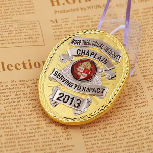 Заводская изготовленная на заказ Бесплатная дизайнерская гравировка логотипа традиционный Позолоченный Щит изготовленные на заказ значки охранника от производителя - Product Image 5