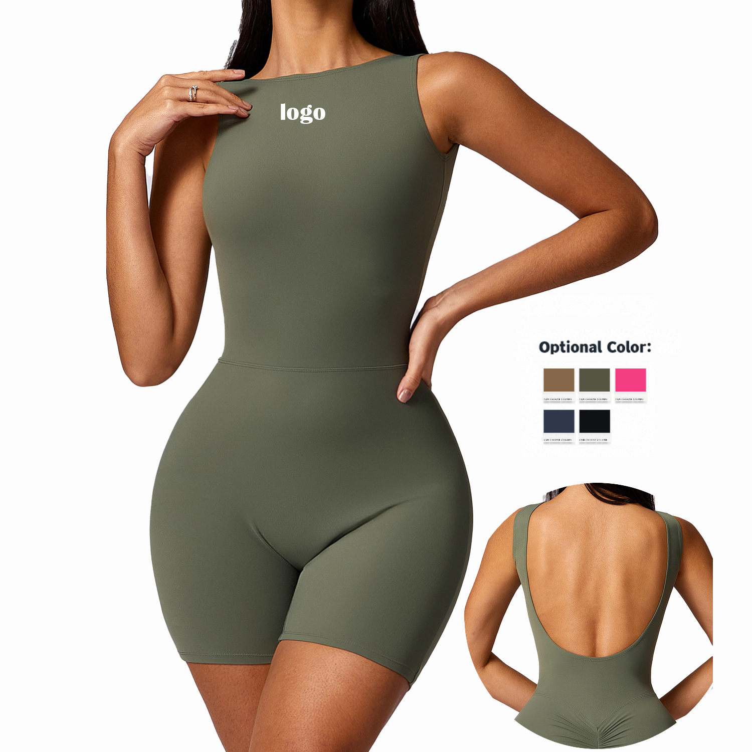 Seamless Women Bodysuits Beauty Back Sexy Scrunch Butt Shorts High Elastic Slim Breathable Quick Drying Gym Yoga Jumpsuits