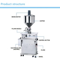 Machine de remplissage semi-automatique pneumatique verticale à température constante et haute précision pour pâtes, lotions, savons et produits chimiques en cartons