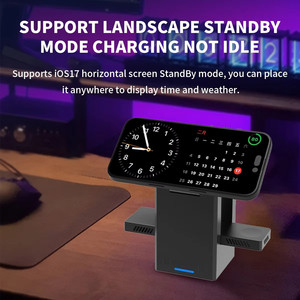 Fábrica 3-en-1 15W Cargador inalámbrico Estación DE CARGA DE VIAJE plegable magnética con adaptador de corriente para <span class=keywords><strong>IPhone</strong></span> - Product Image 4