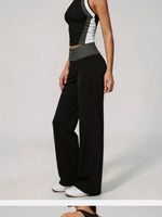 Ensemble de fitness personnalisé brossé, élégant, à pois, effet deux pièces, infroissable, couleurs contrastées, pour le yoga