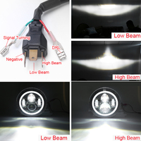 Phare LED rond blanc et noir de 7 pouces, étanche IP67, phare de 7 pouces pour buggy, DRL, clignotant ambre pour Jeep Wrangler JK